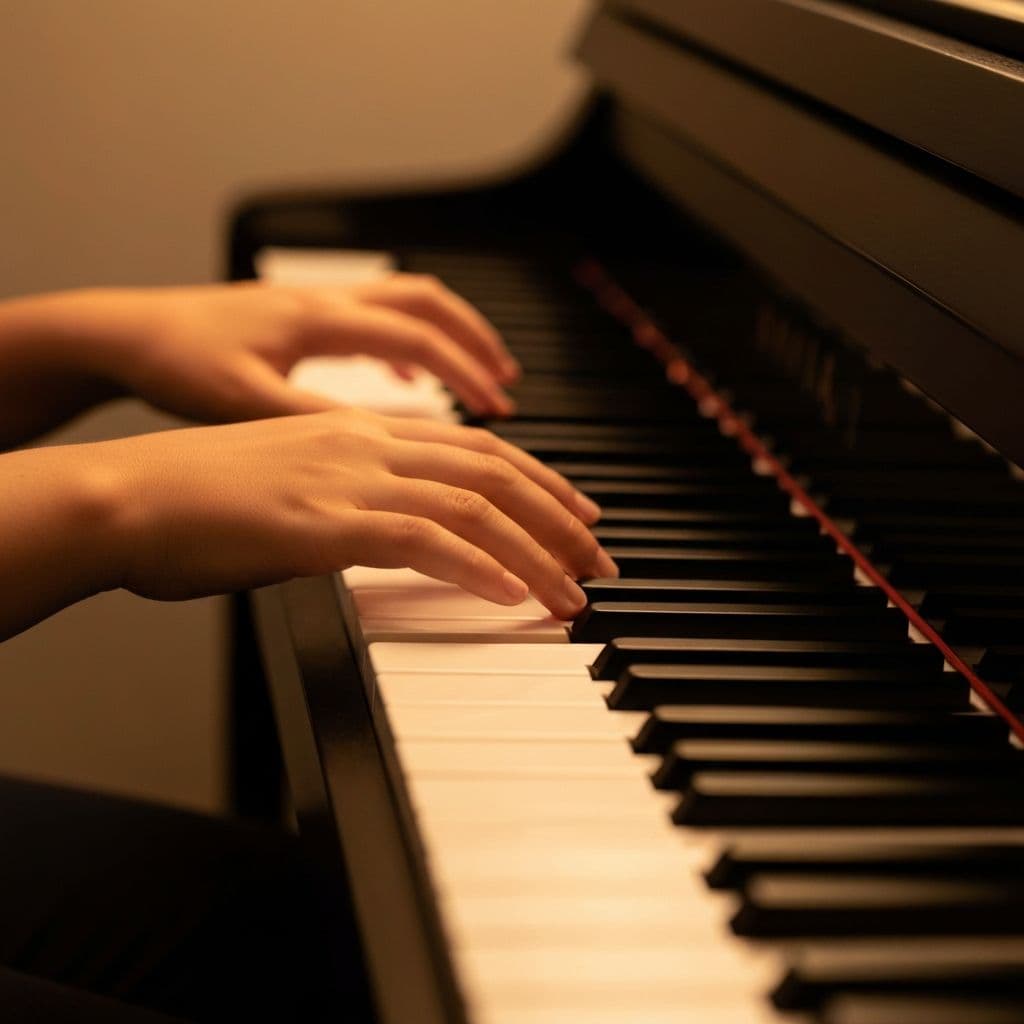 Pianist playing